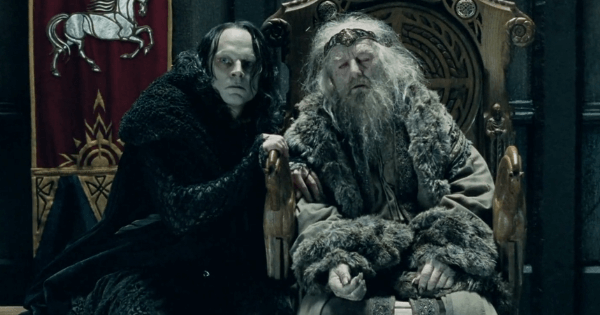 Wormtongue with King Theoden.