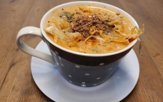 Potato and Boerewors Soup with Mature Cheddar Cheese